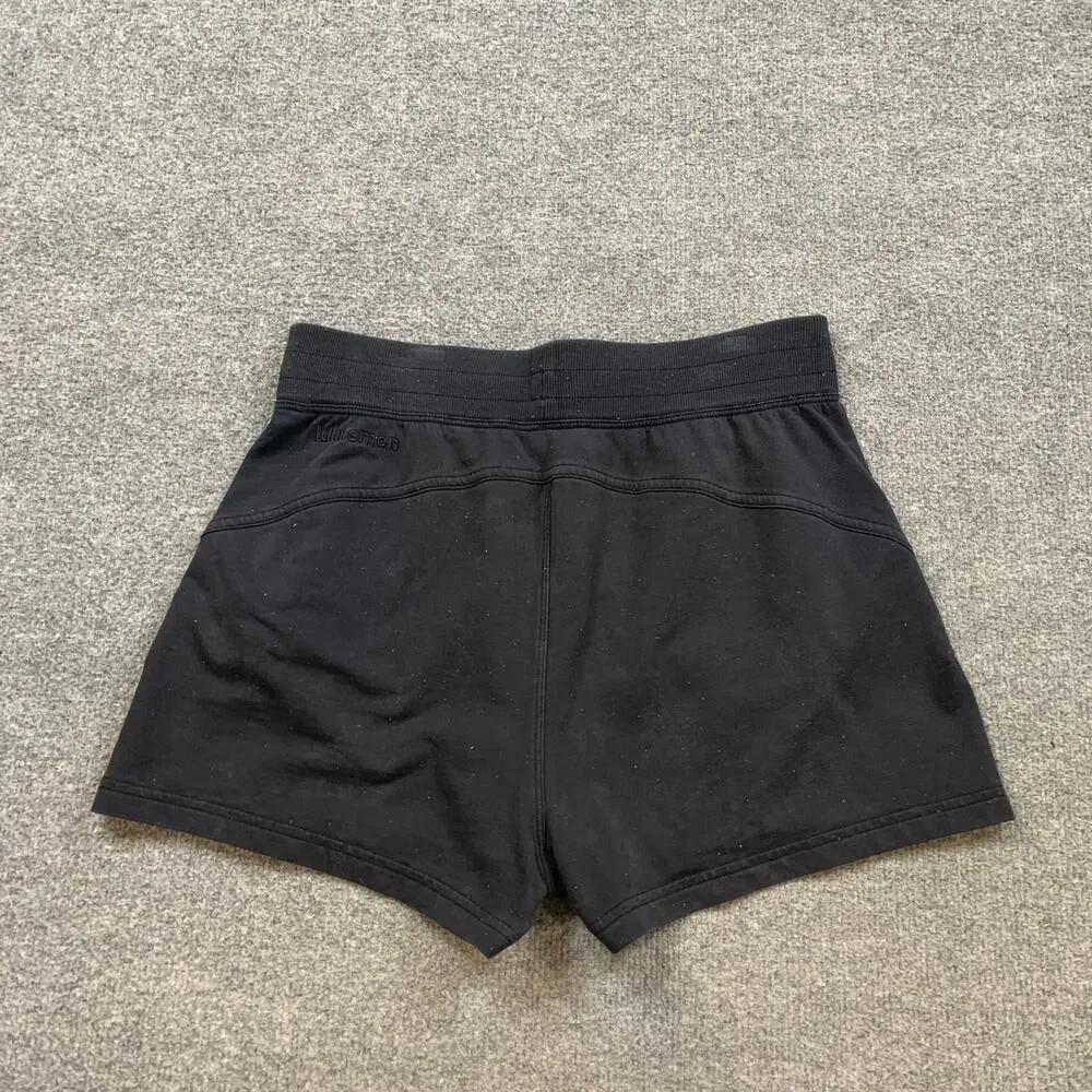 Lululemon Shorts Womens 8 Black Softstreme High Rise Multi Dotted Elastic Waist